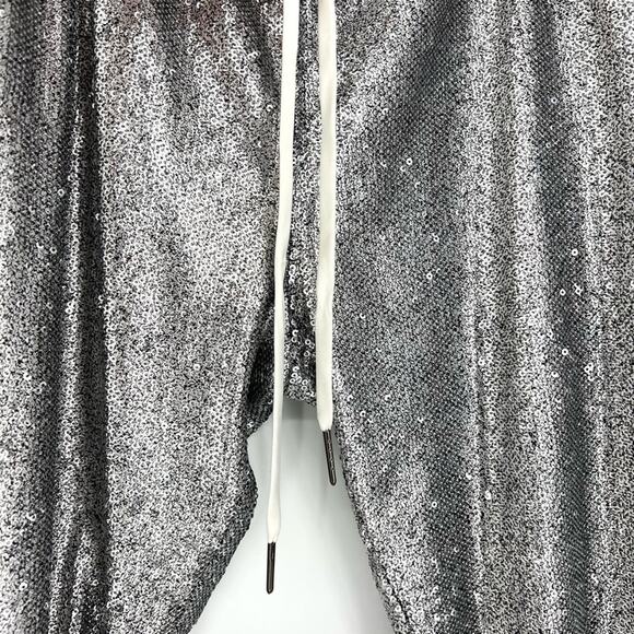 David Lerner Sequin Lounge Joggers Silver S - Picture 5 of 10